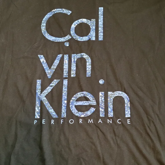 Calvin Klein Performance Quick Dry Spell out Black raw edge tank Women's Plus - Picture 5 of 7